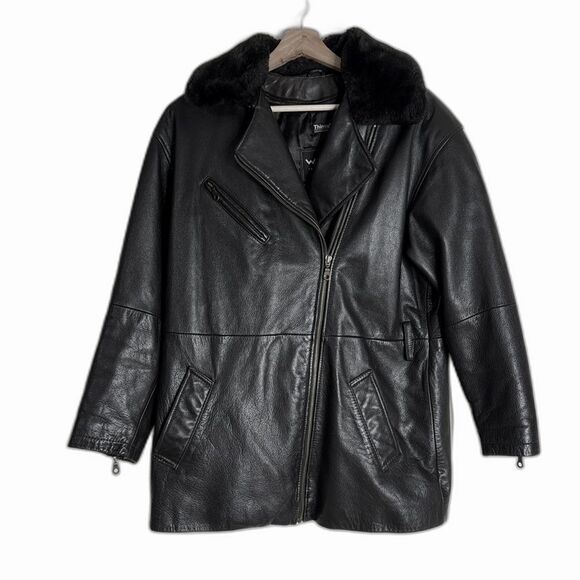 Vtg Wilsons thinsulate Leather jacket Asymmetrical Zip Lined chocolate Brown S - Picture 1 of 16